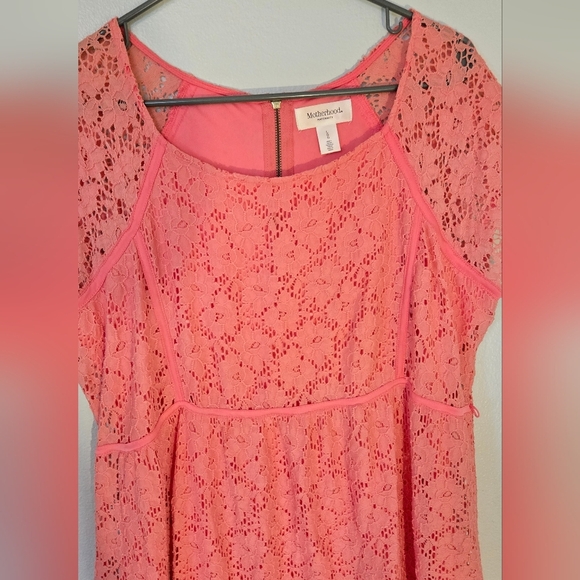 Motherhood Maternity Pink Lace Dress Size Large - Picture 4 of 7